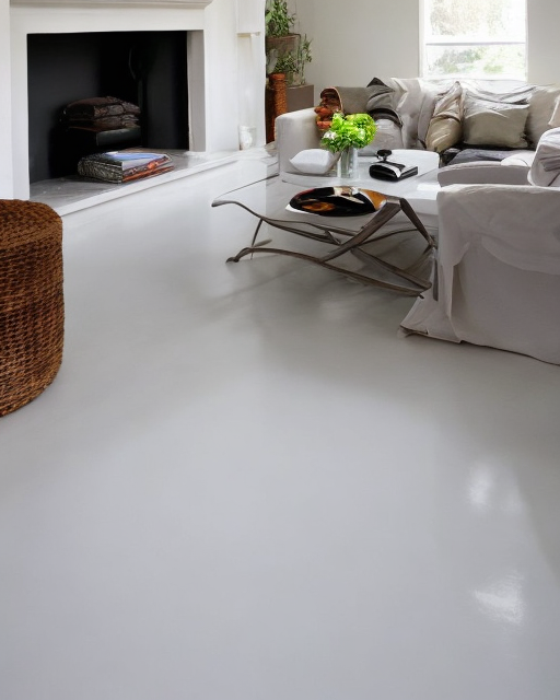 white floor